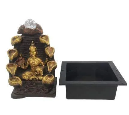 Wonderland Lakshmi Tabletop Waterfall Desktop Electric Water Fountain Decor with LED - Indoor Outdoor Portable Tabletop Decorative Zen Meditation Waterfall Kit(Includes Submersible Pump)