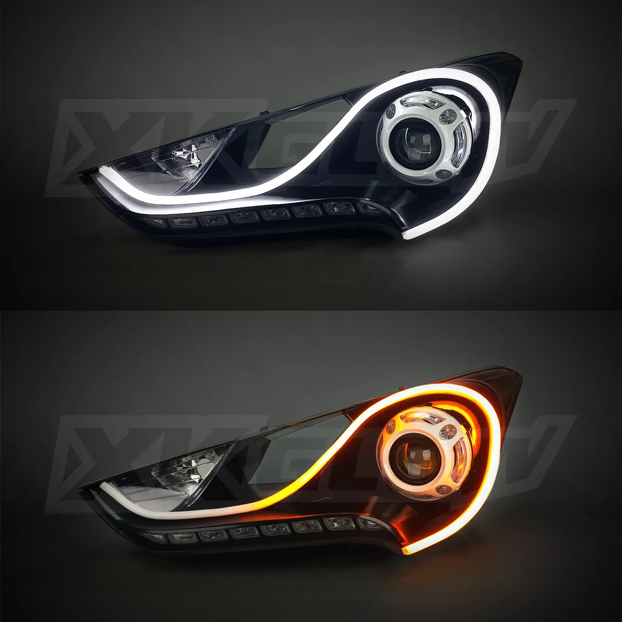 XKGlow Sequential Switchback LED Strip Kit DRL Turnsignal for Headlights (2pc) - 24" or 36"