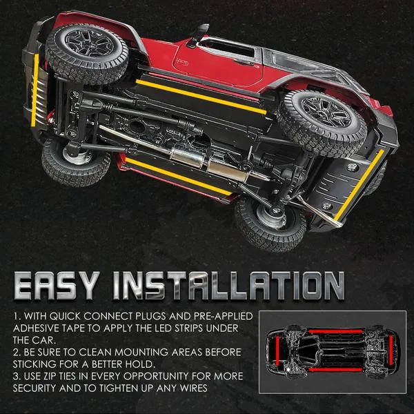 Xprite LED RGB Underbody Glow Kit 8 Color Throwback Series with IR Remote Control - UGL-62709-G2
