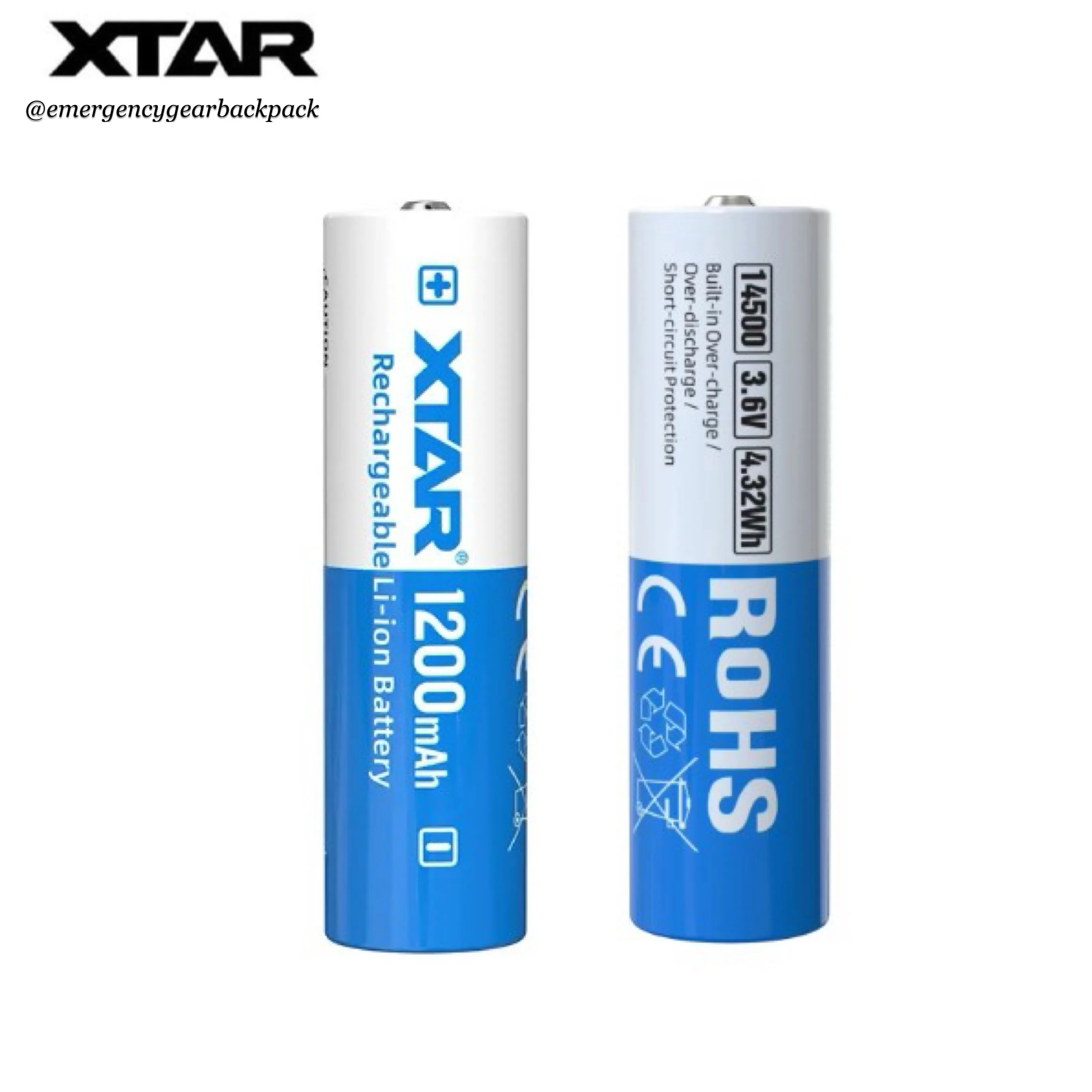 XTAR 14500 1200mAh 3.6V 2.5A Li-ion Rechargeable  Battery