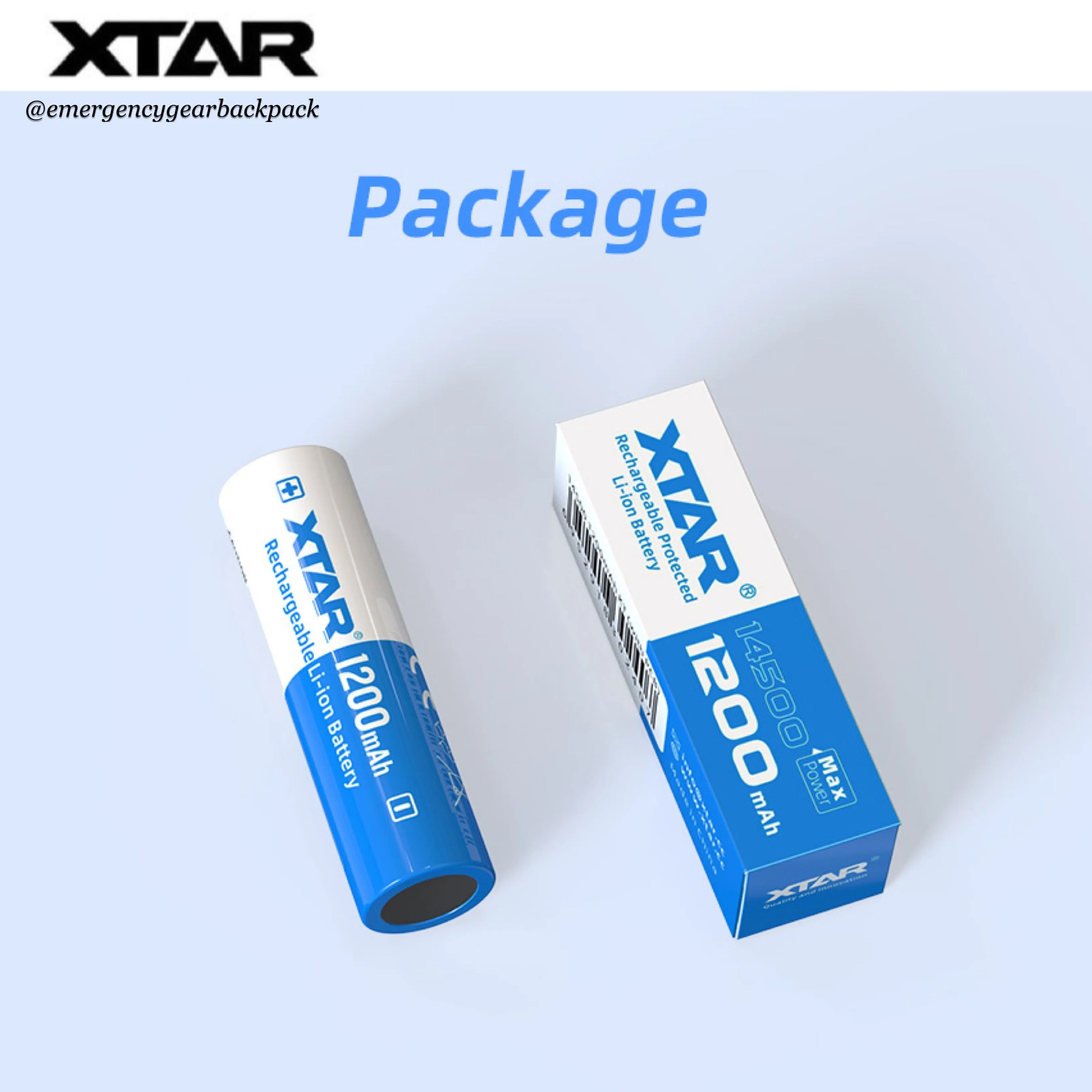 XTAR 14500 1200mAh 3.6V 2.5A Li-ion Rechargeable  Battery