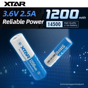 XTAR 14500 1200mAh 3.6V 2.5A Li-ion Rechargeable  Battery