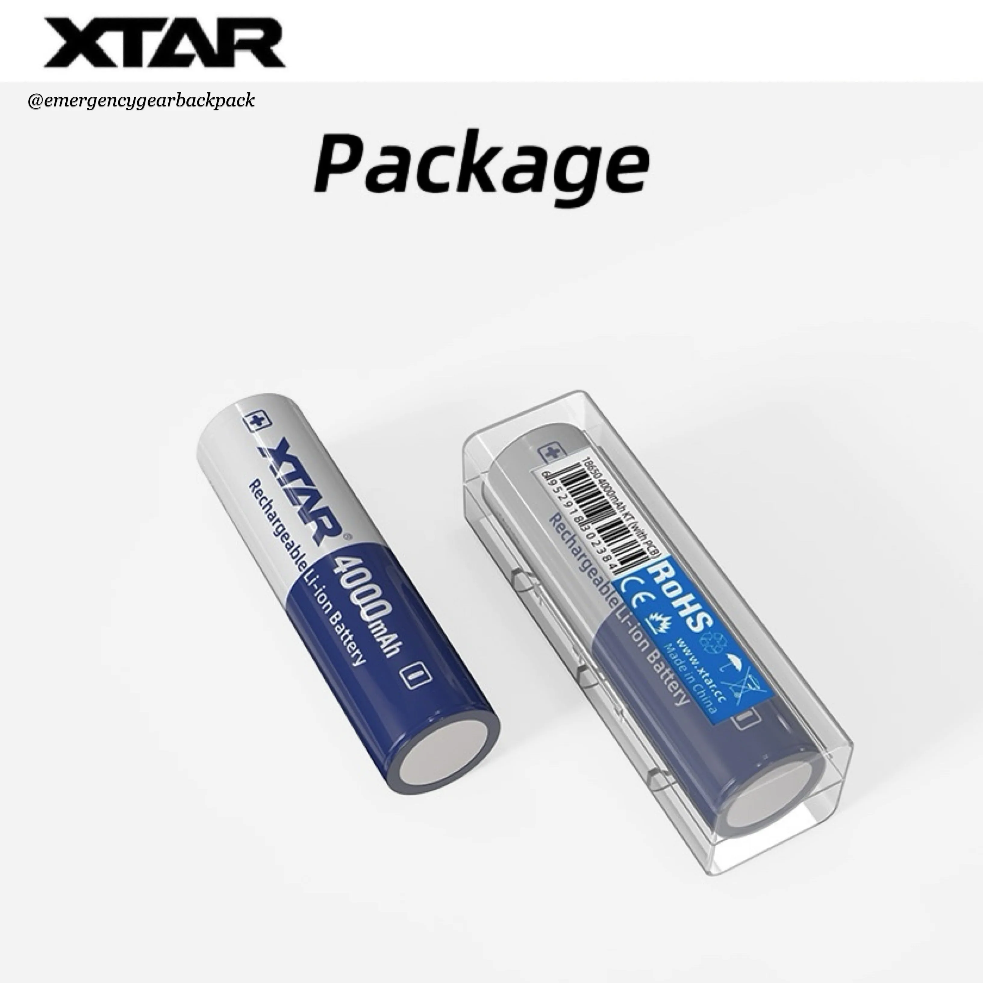 XTAR 18650 4000mAh 3.6V 10A Li-ion Rechargeable Battery